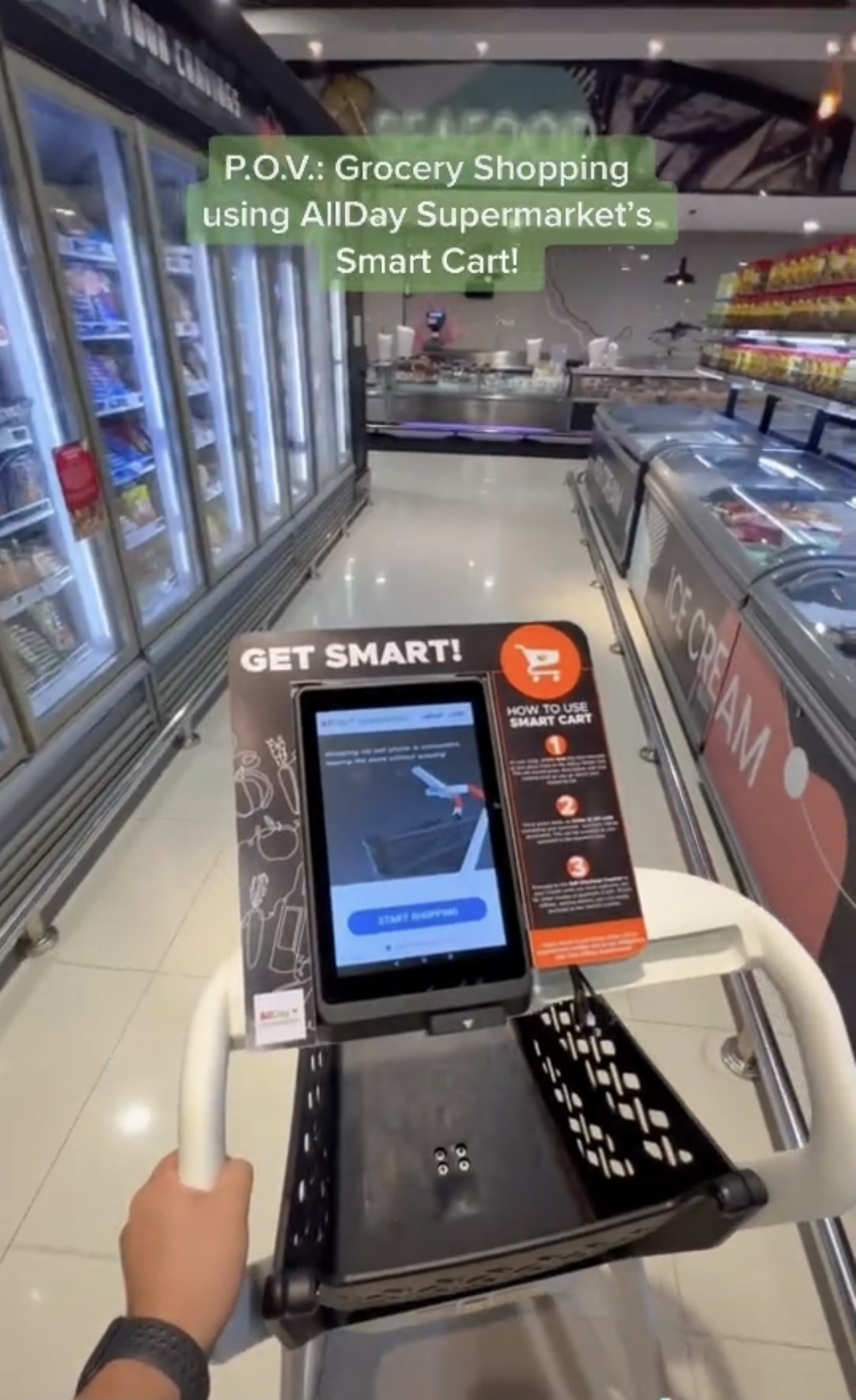 Smart shopping cart project in ALL Day supermarket has attracted more people shop there 